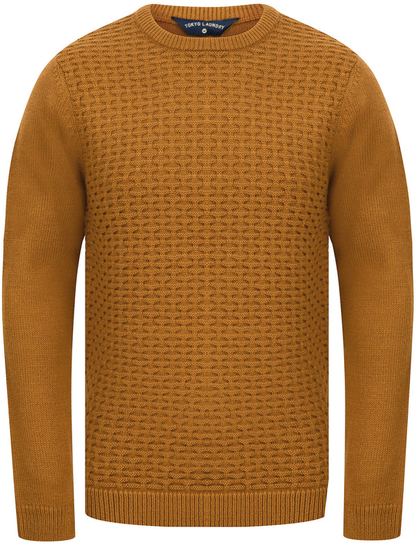 Shikara Stitched Panel Wool Blend Knitted Jumper in Mustard - Tokyo Laundry