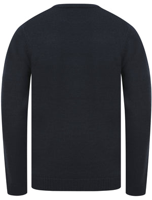 Shikara Stitched Panel Wool Blend Knitted Jumper in True Navy - Tokyo Laundry