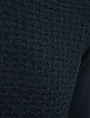 Shikara Stitched Panel Wool Blend Knitted Jumper in True Navy - Tokyo Laundry