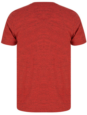 Silver Bullets Motif Injection Marl Cotton Jersey T-Shirt in Red / Black - Tokyo Laundry