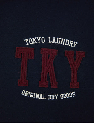 Sirus Zip Through Fleece Hoodie with Borg Lined Hood In Sky Captain Navy  - Tokyo Laundry
