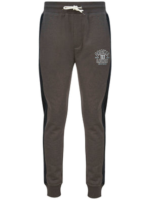 Spark Brushback Fleece Cuffed Joggers with Side Panel Detail in Eiffel Tower Grey - Tokyo Laundry