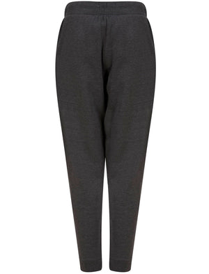 Sporty Brushback Fleece Cuffed Joggers in Charcoal Marl - Tokyo Laundry