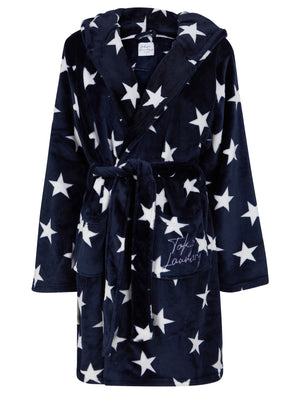 Women's Stars Soft Fleece Tie Robe Dressing Gown with Hooded Ears in E – Tokyo Laundry