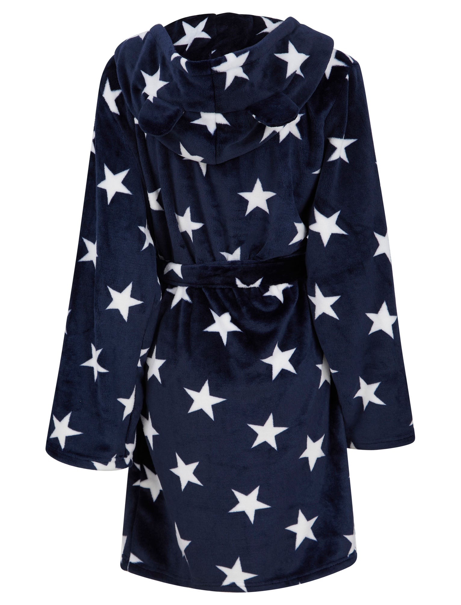 Women's Stars Soft Fleece Tie Robe Dressing Gown with Hooded Ears in E Tokyo Laundry Women's Stars Soft Fleece Tie Robe Dressing Gown with Hooded Ears in E Tokyo Laundry