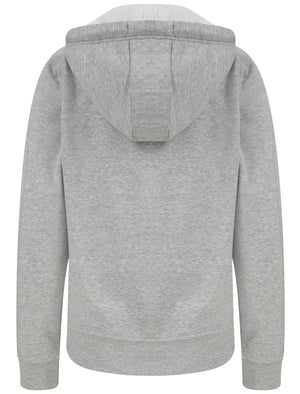 Strato Zip Through Fleece Hoodie with Borg Lined Hood in Light Grey Marl - Tokyo Laundry