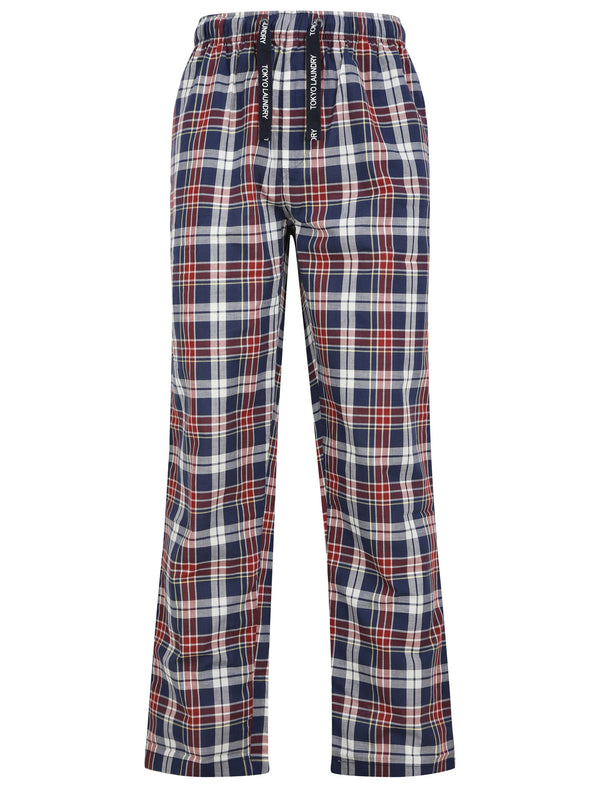 Summon Checked Cotton Lounge Pants in Rosewood - Tokyo Laundry