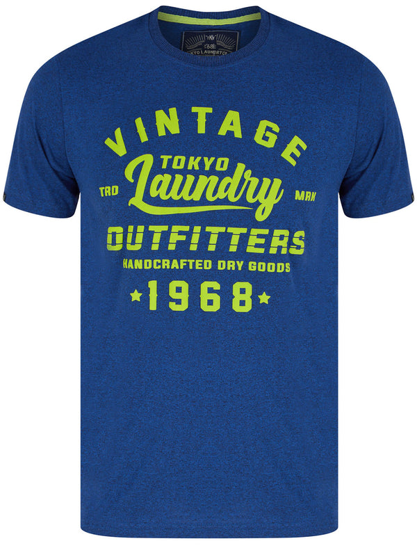 Swift Motif Cotton Jersey Grindle T-Shirt in Mid Blue - Tokyo Laundry