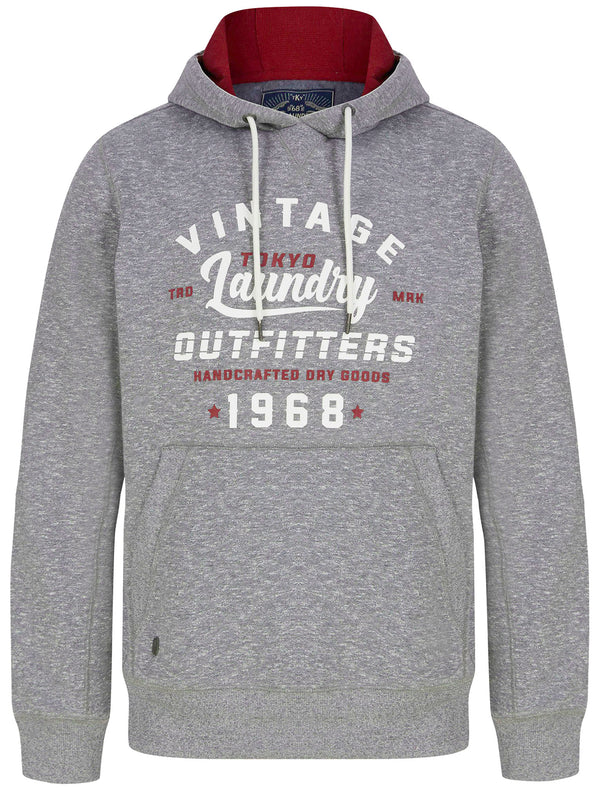 Swifter Motif Brushback Fleece Pullover Hoodie in Grey - Tokyo Laundry