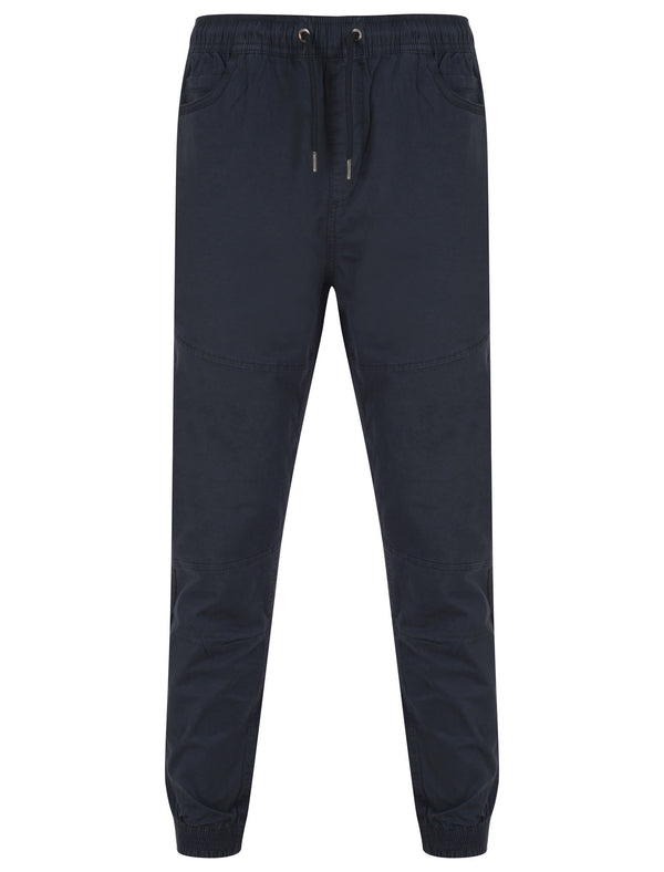 Tamuin Cotton Twill Cuffed Cargo Jogger Pants in Parisian Night Blue - Tokyo Laundry