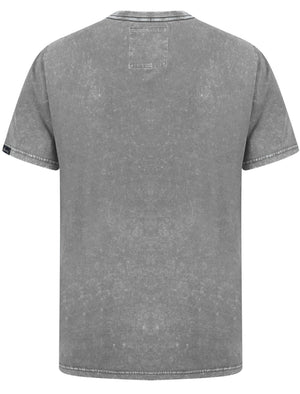 Tannan Acid Wash Cotton Jersey T-Shirt with Chest Pocket In Ebony Grey - Tokyo Laundry