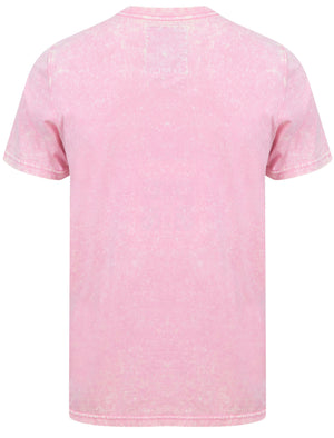 Tannan Acid Wash Cotton Jersey T-Shirt with Chest Pocket In Sachet Pink - Tokyo Laundry