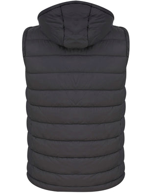 Tauriel Quilted Puffer Gilet with Detachable Fleece Lined Hood in Asphalt Grey - Tokyo Laundry Active Tech