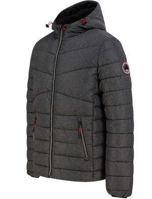 Teddington Quilted Puffer Jacket with Hood in Grey - Tokyo Laundry Active Tech