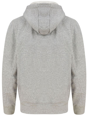 Teric Zip Through Fleece Hoodie with Borg Lined Hood in Light Grey Marl  - Tokyo Laundry
