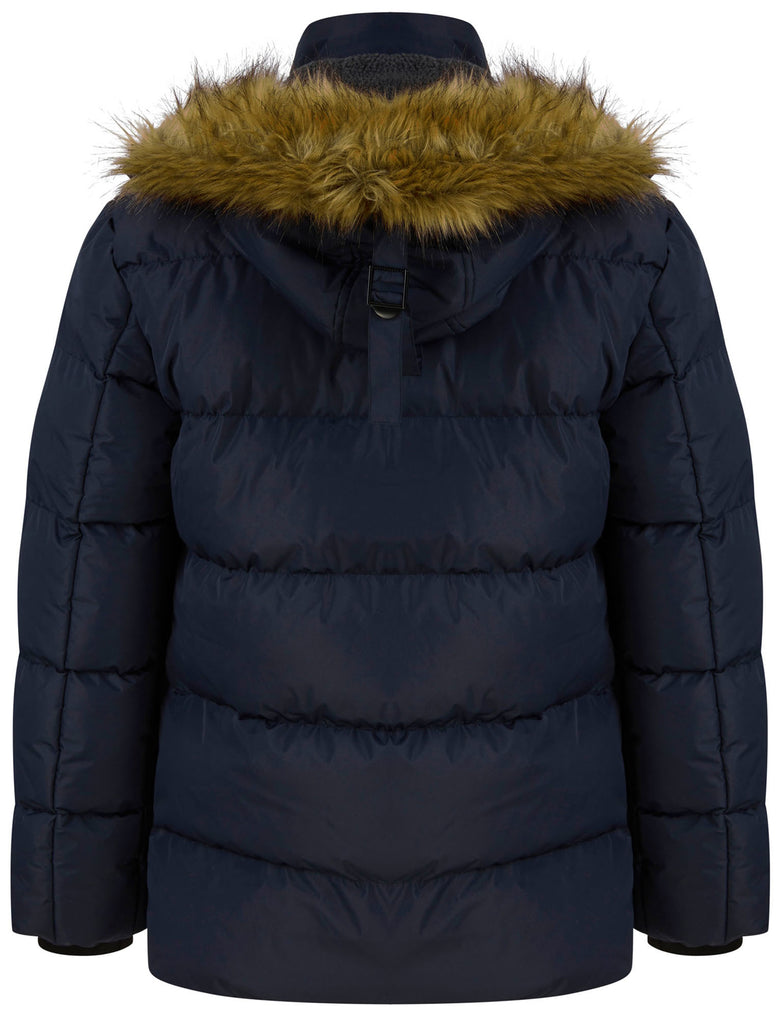 Teslin Quilted Jacket with Borg Lined Detachable Hood in Sky Captain N ...
