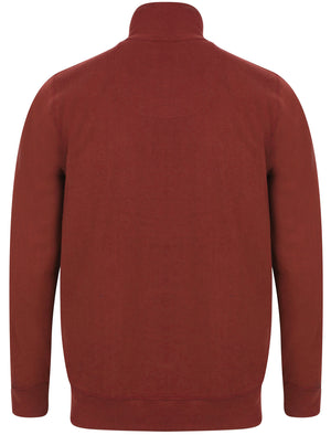 Timber Cotton Blend Half Zip Funnel Neck Pullover Sweat In Port - Tokyo Laundry