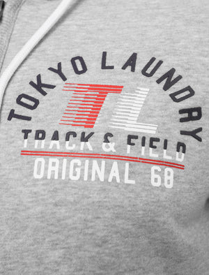Timber Lakes Zip Through Hoodie With Tape Sleeve Detail In Light Grey Marl - Tokyo Laundry