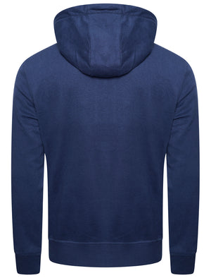 Timber Lakes Zip Through Hoodie With Tape Sleeve Detail In Medieval Blue - Tokyo Laundry