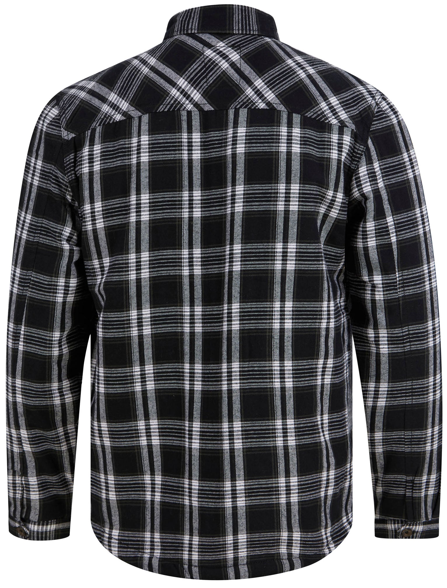 Tornio Borg Lined Checked Flannel Overshirt Jacket in Jet Black