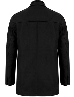Tulum Wool Look Notch Collar Tailored Coat with Quilted Mock Insert in Black - Tokyo Laundry