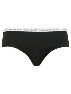 Tulume (3 Pack)  No VPL Seam Free Assorted Briefs in Nine Iron / Jet Black / White Marble Print - Tokyo Laundry