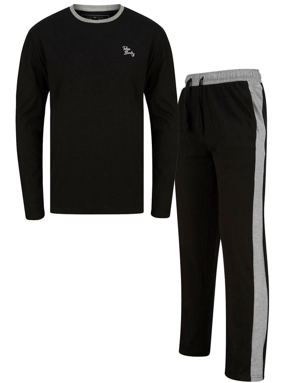 Vimle 2pc Long Sleeve Cotton Lounge Set in Jet Black - Tokyo Laundry