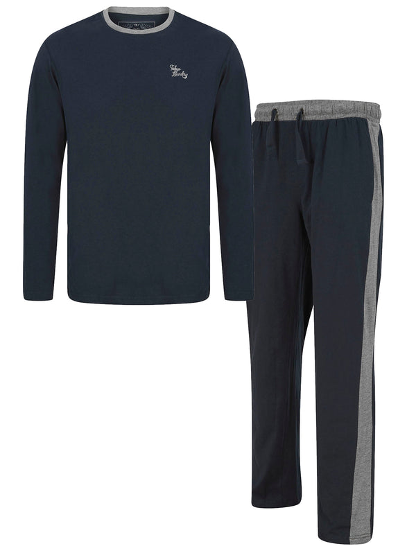 Vimle 2pc Long Sleeve Cotton Lounge Set in Sky Captain Navy - Tokyo Laundry