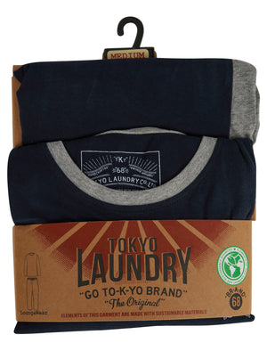 Vimle 2pc Long Sleeve Cotton Lounge Set in Sky Captain Navy - Tokyo Laundry