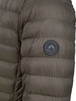 Nadav Quilted Puffer Jacket with Hood in Khaki - Tokyo Laundry