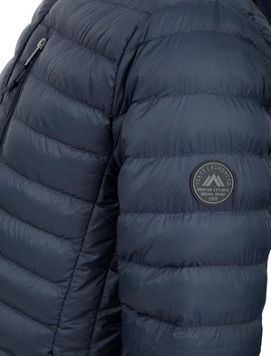 Nadav Quilted Puffer Jacket with Hood in Sky Captain Navy - Tokyo Laundry
