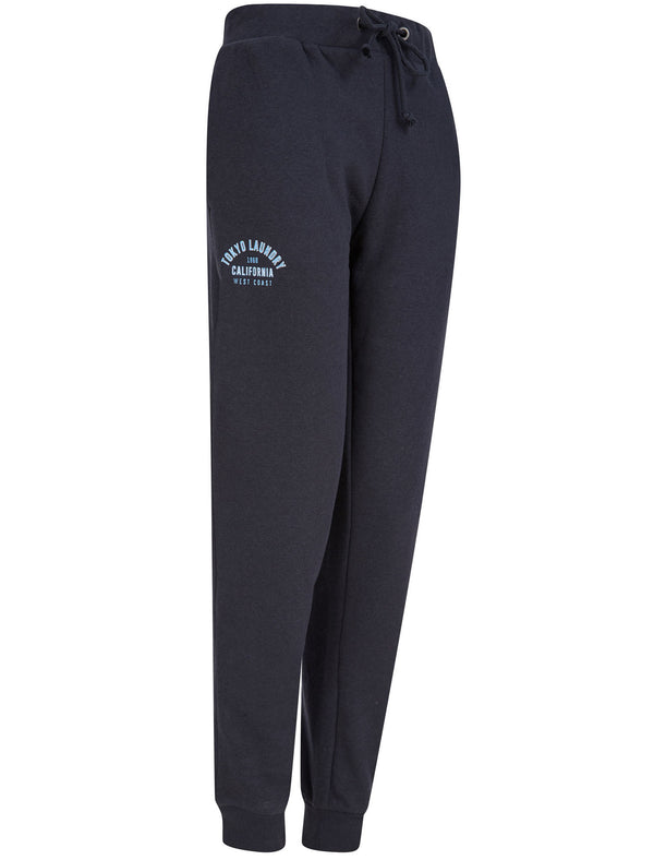 West Coast Brushback Fleece Cuffed Joggers in Sky Captain Navy - Tokyo Laundry