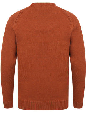 Woodstock Diamond Texture Wool Blend Knitted Jumper in Rust - Tokyo Laundry