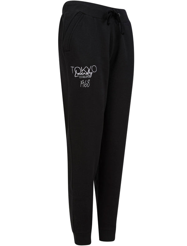 Wyatt Brushback Fleece Cuffed Joggers in Jet Black - Tokyo Laundry