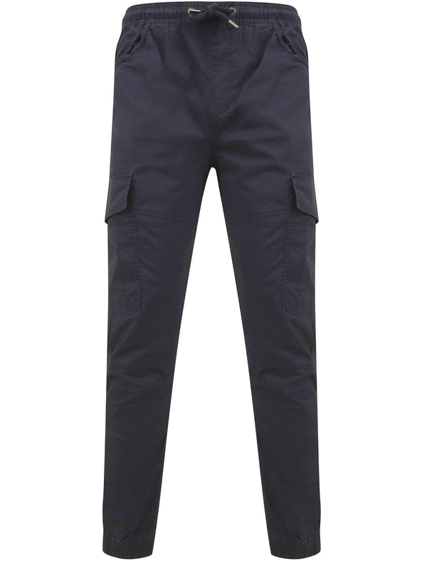Xanthos Cotton Twill Cuffed Cargo Joggers In Parisian Night - Tokyo Laundry