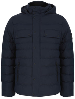 Yitro Quilted Puffer Coat with Hood In Sky Captain Navy - Tokyo Laundry