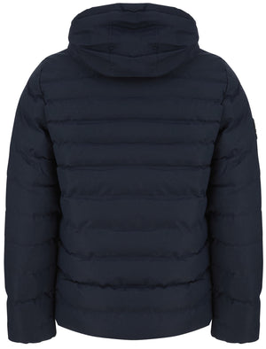 Yitro Quilted Puffer Coat with Hood In Sky Captain Navy - Tokyo Laundry