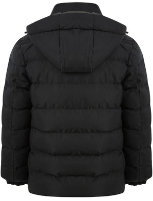 Yorkshire Quilted Puffer Coat with Hood In Jet Black - Tokyo Laundry