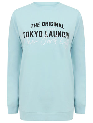 Algadia Loopback Fleece Cotton Blend Sweatshirt in Aquamarine - Tokyo Laundry