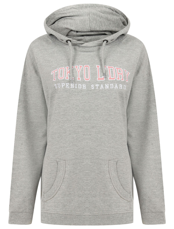 Arta Loopback Fleece Pullover Hoodie in Light Grey Marl - Tokyo Laundry