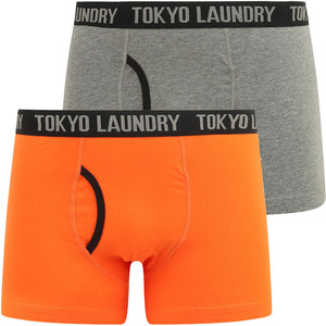 Athelstan (2 Pack) Boxer Shorts Set in Golden Poppy / Mid Grey Marl - Tokyo Laundry