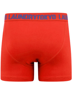 Bancroft (2 Pack) Boxer Shorts Set in Barados Cherry / Sea Surf Blue - Tokyo Laundry