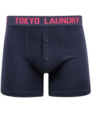 Bancroft (2 Pack) Boxer Shorts Set in Medieval Blue / Beetroot Pink - Tokyo Laundry