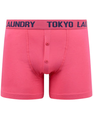 Bancroft (2 Pack) Boxer Shorts Set in Medieval Blue / Beetroot Pink - Tokyo Laundry