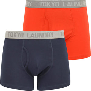 Bromley (2 Pack) Boxer Shorts Set in High Risk Red / Navy Blazer - Tokyo Laundry