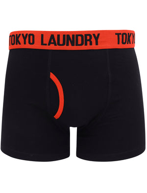 Brompton 2 (2 Pack) Boxer Shorts Set in High Risk Red / River Green - Tokyo Laundry