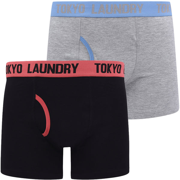 Brompton (2 Pack) Boxer Shorts Set in Baroque Rose / Blue Yonder - Tokyo Laundry