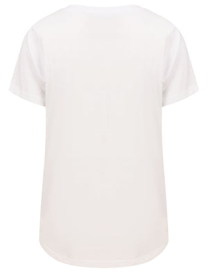 Cala Motif Cotton T-Shirt with Gold Foil Detail in Bright White - Tokyo Laundry