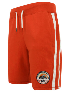 Cali Beach Applique Jogger Shorts in High Risk Red - Tokyo Laundry