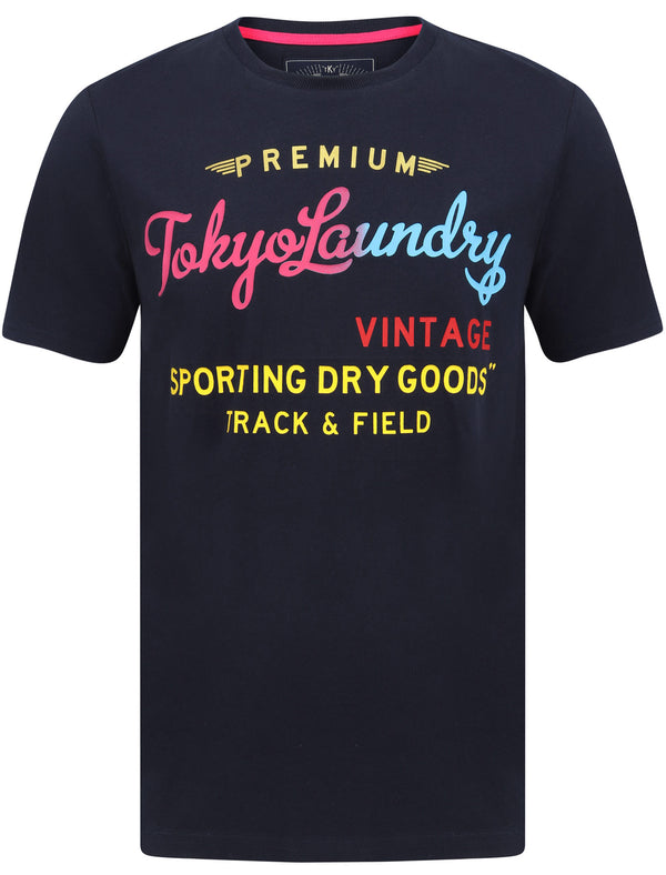 Candyshop Ombre Motif Cotton Jersey T-Shirt In Navy Blazer - Tokyo Laundry